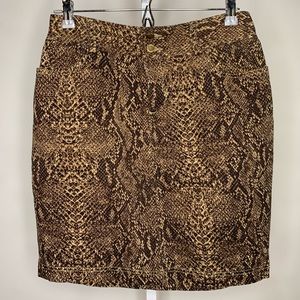 Champ Snakeskin Denim Skirt Women Size 4
